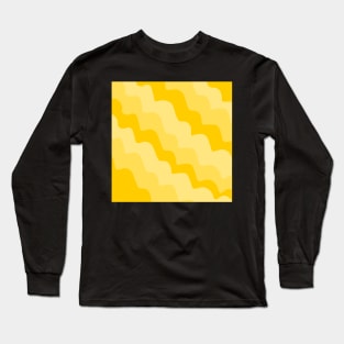 Yellow wavy gradient ocean waves Long Sleeve T-Shirt